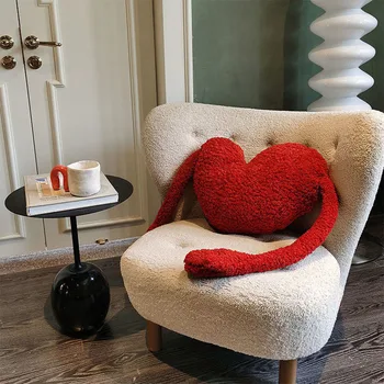Noua Creatie Ins Roșu În Formă De Dragoste Inima De Pluș Pernă Kawaii Inima Cu Picioare Lungi Canapea Perna Decor Pentru Iubit Cadou Frumos