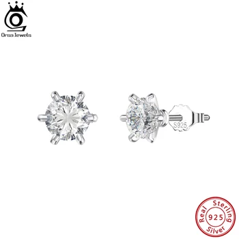 ORSA BIJUTERII Argint 925 Premium 8A Cubic Zirconia Cercei de Briliant Rotund Faux Diamant Halo Nunta Bijuterii Cadou LZE07