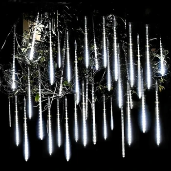 În aer liber de Meteoriți Lumini de Crăciun 10 Tuburi 192 Led-uri Agățat Lumini Șir de Grădină Copac Petrecere de Vacanță Decoation Lampa