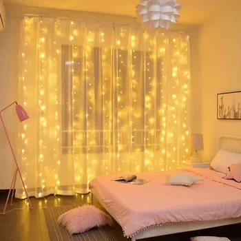 8 Moduri de CONDUS Șir de Lumini de Crăciun, Lumini de Basm USB cu Telecomanda Vacanță Nunta Perdele Dormitor aer liber Acasă