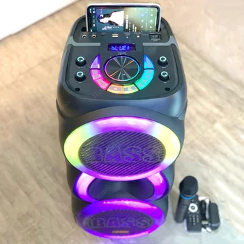 QS-4223 Portabil Active de Lumină LED, Home cinema Wireless Scenă Dj Petrecere Karaoke Multimedia Subwoofer Boxe Bluetooth cu Microfon