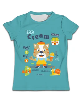 The Tigger Haine Tricou Băiat Drăguț T-shirt de Vara cu Maneci Scurte Moda de Desene animate de Sus Teuri Fete Îmbrăcăminte de Imprimare Grafic Haine