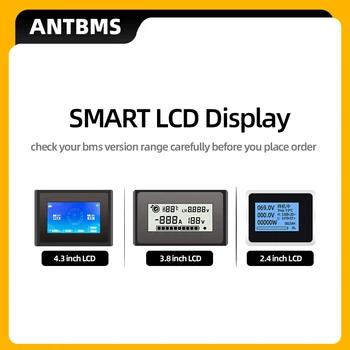 ANT BMS 2.4 3.8 4.3 inch LCD Ecran 16 20 24 22 Li-ion, Lipo Baterie lifepo4 Bord de Protecție de Tensiune Capacitate Metru