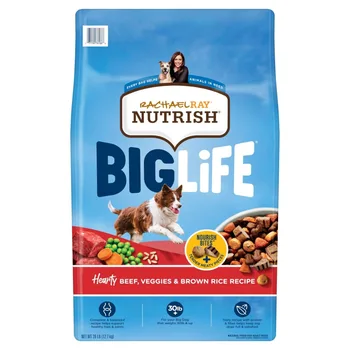 Rachael Ray Nutrish Viață mai Mare de Hrană Uscată pentru Câini pentru Câini Mari, Consistent, carne de Vita, Legume si Orez Brun Reteta, 28 lb Sac