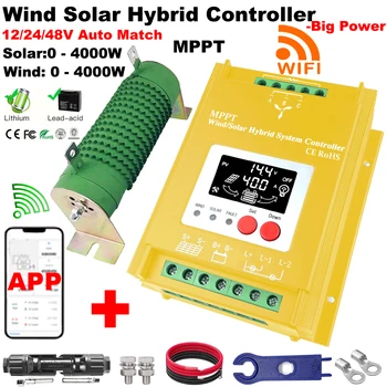4000w-8000W Hibrid Vântul Solar Charge Controller Putere Sistem MPPT Solar Reglementare Pentru 12V 24V 48V Litiu Plumb-acid Baterie